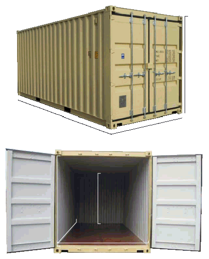 20ft 6m standard GP container dimensions
